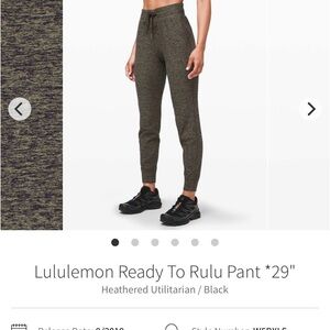 lululemon athletica Heathered Olive Joggers